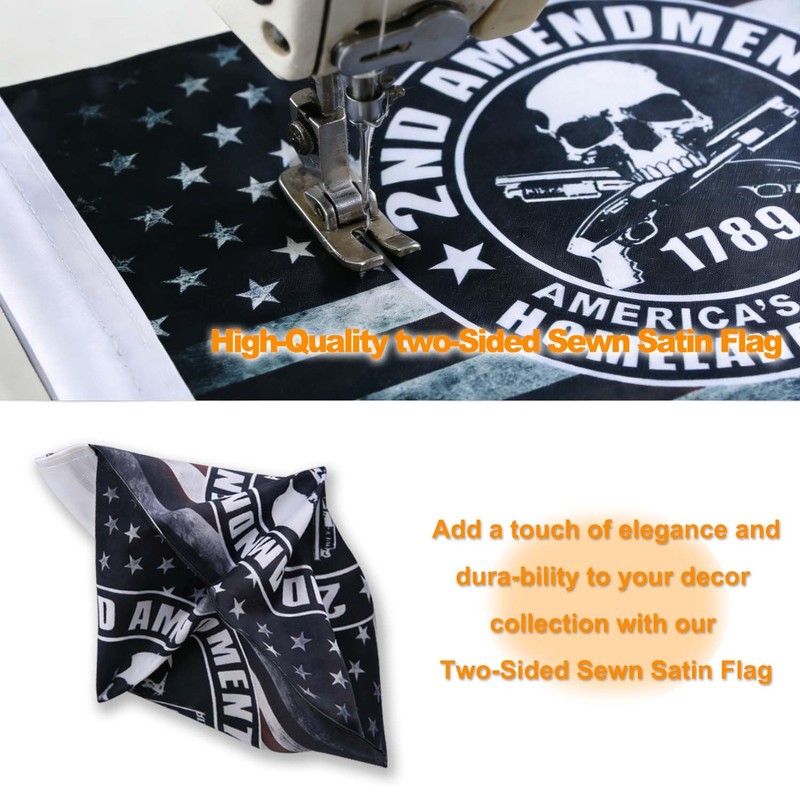 Espear 6''x10'' Flag for Harley Motorcycles, 2nd Amendment Flags, Double-Sided