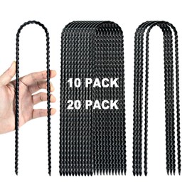 IHOSHENG 12 Inch Trampoline Wind Stakes Heavy Duty U Shaped Stakes for Ground, Trampoline Tie Down Anchor Kit for Swing Set, Camping Tents and Soccer Goal, Black Rebar Anchors (10)