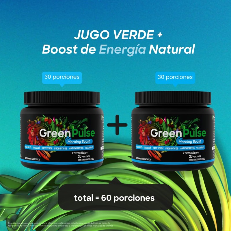 GreenPulse Performance Morning Boost | Jugo Verde con Guaraná y