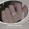 LALAFINA Ring Set 2pcs Rabbit Ring Opal Finger Rings Stackable