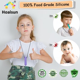 Chew Necklaces for Sensory Kids, 8 Pack Chewy Necklace Sensory Toys for Kids with Autism, ADHD, SPD, Biting, Silicone Teething Necklace Oral Chew Toys for Adults Reduce Chewing Anxiety Fidget