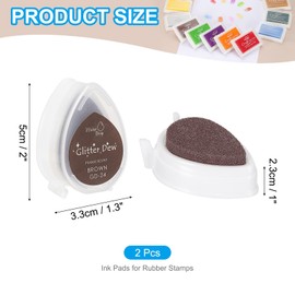 PATIKIL Craft Ink Pads for Stamps, 2 Pcs Washable Finger Print Ink Stamp Pad Color DIY Rainbow for Rubber Stamps Paper Scrapbooking Fabric Wood, Brown