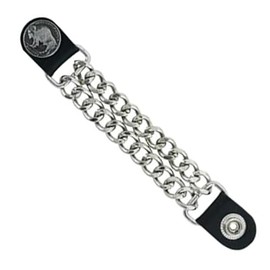 Daniel Smart Motorcycle Vest Extender - Silver Double Chain Biker Vest Extender with Butterfly Design & Snap Button 1-PCS