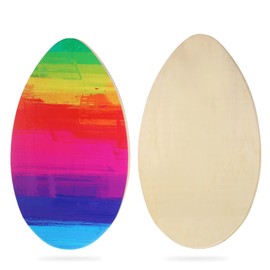 HQO LOVL Skimboard 35 inch Skim Board for Kids Adults Wooden Skim Boards with High Gloss Coat for Beach Skimboards for Beginners to Intermediate (Rainbow)