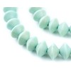 TheBeadChest Mint Green Bicone Natural Wood Beads (10x15mm): Organic Eco-Friendly