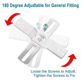 Teemyaa Light Fixture Mounting Brackets, 180° Adjustable Universal Light Crossbar Set, Mounting Plates with Screw and Nuts for Wall Light, Close to Ceiling Light, Chandelier, Pendant 2 Pack