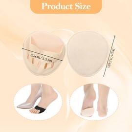 6 Paar Vorfußpolster aus Stoff Ballenpolster Vorfuß Unsichtbare Wiederverwendbares Forefoot Pad Fünf-Zehen-Socken Rutschfest Metatarsalgie Einlagen Weiche High Heels Pads für Damen Herren
