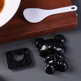 Rice Ball Mold Sandwich Cutter Non-Stick Sushi Making Kit Animal Bear Rice Balls Sushi Bento Maker Mould Toast Bread Mould Bento Box Accessories DIY Kitchen & Picnic, Black