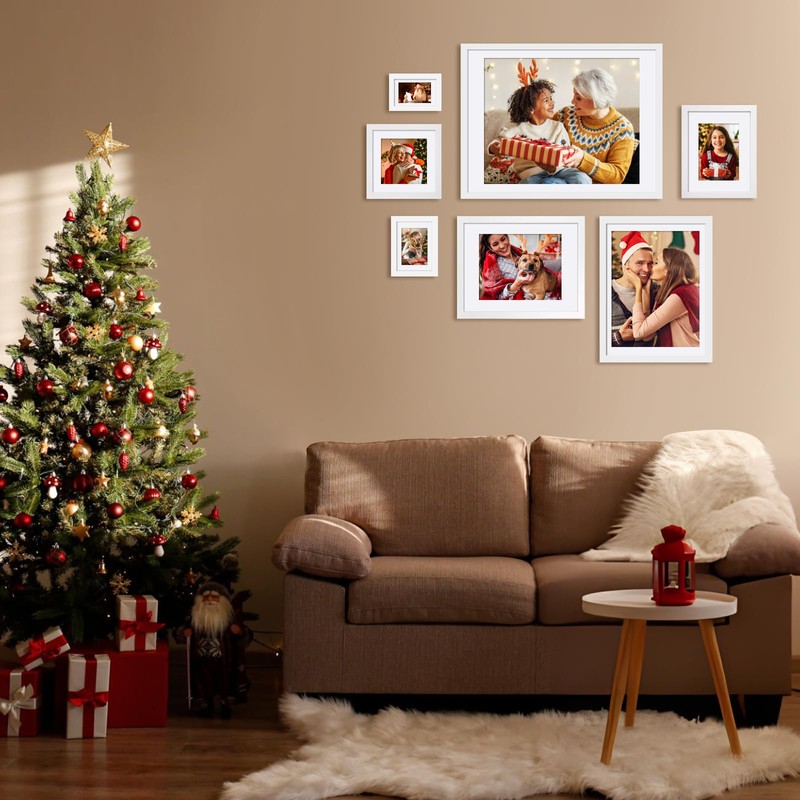 Egofine 8x8 Picture Frames 4 PCS - Made of Solid
