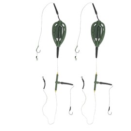 Lwuey Fishing Baits Hooks, Carp Cage Fish Feeder Tackle Accessory Feeders Inline Method 35g Bait Wire Hook Rigs European Style Long Line Nesting Trap Device Inserted Quick Sinking Lure Equipment 2pcs