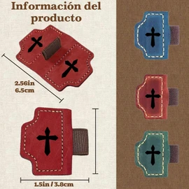 Lumbor37 Marcadores Magnéticos 3P, Marcapáginas de Cuero con Clip y Diseño de Cruz, Regalos para Mujeres, Hombres, Profesores y Amantes de la Lectura