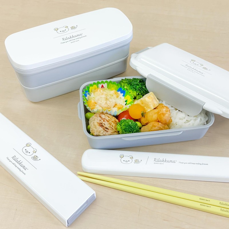 OSK Rilakkuma HS-16 Pull Lid Chopsticks Case Set