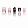 MERVF Square Press on Nails Short Fake Nail White Zebra