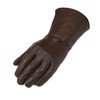 Leather Gauntlet Gloves Long Arm Cuff (Medium, Brown)