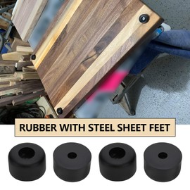 SG Store Pack of 16 Rubber Feet for Speakers with Stainless Steel Washer 25 x 15 mm Round Rubber Feet for Subwoofer Speakers Road Case Furniture Feet Black