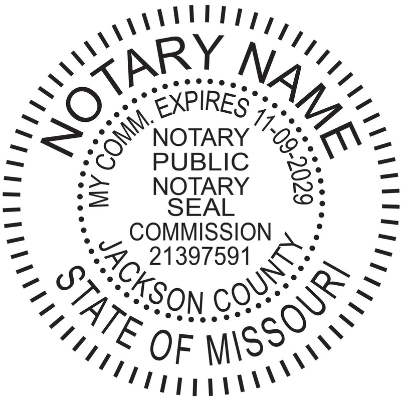 Missouri Notary Stamp | Round Self Inking Unit - Shiny