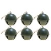 Jingle Bell Ornaments, 3.35-inch Diameter, 6-Pack (Green)