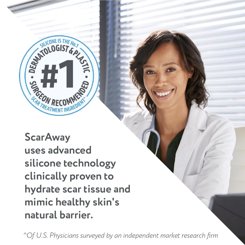 ScarAway Advanced Silicone Scar Sheets, Medical Grade Silicone Strips (1.5"