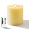 Amagic 3 Wicks Extra Large Flameless Candles, Battery Operated Candles
