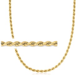 Ross-Simons Rope-Chain in 18kt Gold Over Sterling Chain Necklace