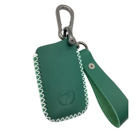 ALEACAR Genuine Leather Key Fob Cover & Key Chain for Lexus (2-4 Buttons, Keyless Go)- Fits RX350, ES350, GX460, IS250, IS300, NX300, GS350 & More (2013-Up) (Green Model A)