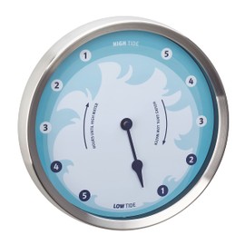 TFA Dostmann 60.3029.06 Tide Tide Clock with Stainless Steel Frame, Blue Tide Tide Clock, 22 cm
