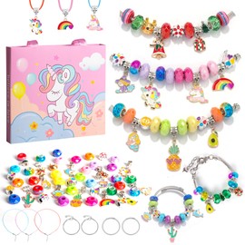 Unicorn Gifts for Girls Charm Bracelet Making Kit for Girls Jewellery Making Kit Girls Toys Christmas Stocking Fillers Kids Craft Set Birthday Presents Gifts for 5 6 7 8 9 10 Year Old Girls Xmas