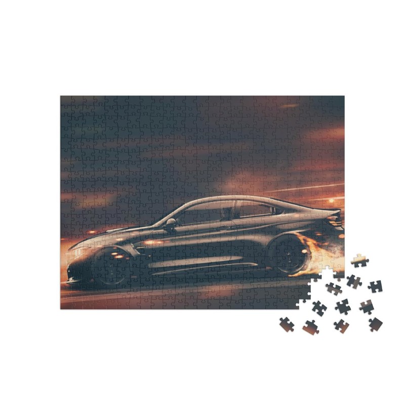 puzzleYOU: 500 Piece Street Racer Black Sports Car Puzzle Collection