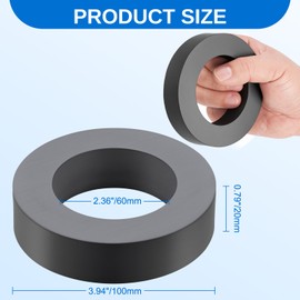 Large Magnet Heavy Duty, 4" OD x 2.36" ID x 0.79" Thick (100mm x 60mm x 20mm) Grade 10 Ferrite Ring Magnet, Round Magnets Strong for Science Experiments, Industrial, Educational & DIY Applications (1)