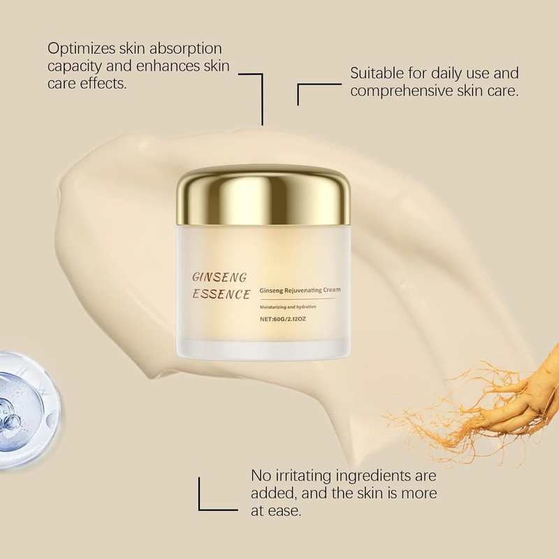 Crema Hidratante Facial de Ginseng, Nutrición e Hidratación Suave,60g (2)