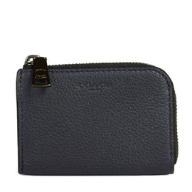 COACH 76314 CHR (Charcoal) Men's Accessory Key Case, Navy, CHR (charcoal) *Outer leather color is navy