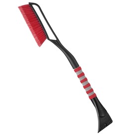 AstroAI 27" Snow Brush and Ice Scraper for Car Windshield,Detachable Snow Scrapers with Ergonomic Foam Grip for Cars, Trucks, SUVs (Heavy Duty ABS, PVC Brush, Red)