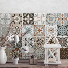 PS00009 Stickers for Tiles 10 x 10 cm Sticker Decoration for Tiles for Bathroom and Kitchen Stickers Cementina Peel and Stick Pack of 24