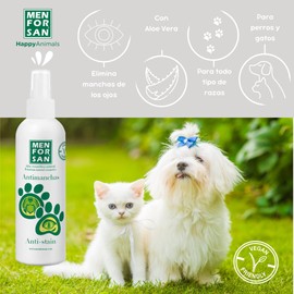 MENFORSAN Eye Spot Remover for Dogs and Cats 125 ml, Removes Stains in the Eye Contour and Snout