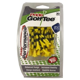 PRIDE GOLF TEE Performance Striped Golf Tees (Pack of 30), 3-1/4", Yellow,EVS3143078