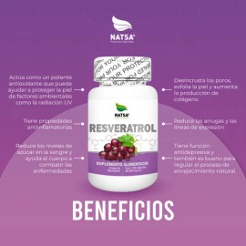 Resveratrol 100 Cápsulas, Extracto Puro, Reforzado con Semilla de Uva y Vitamina C, Rejuvenece, Super Antioxidante, Flujo Sanguineo.
