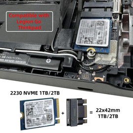 chenyang M.2 2230 a 2242 Adaptador de extensión NGFF B+M Key NVME M-Key 2230 a 2242 Adaptador de extensión compatible con Legion Go ThinkPad