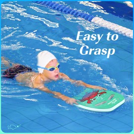 HeySplash Swim Kickboard for Kids, Swimming Kickboard Cute Pattern Swim Training Aid for Children, Pool Exercise Equipments for Beginning Swimmers Safety Swim Board Auxiliary, Green Crab