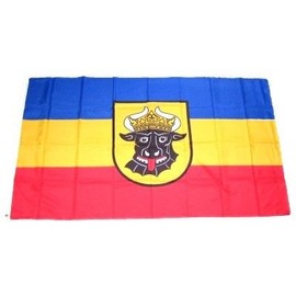 Flaggenking King Mecklen Burg Ochsenkopf Flagge/flag – Weatherproof, Multicoloured, 150 x 90 x 1 cm