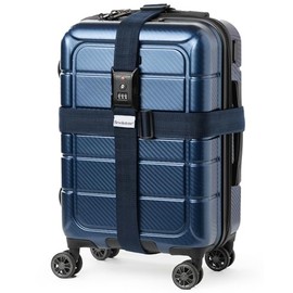 Brookstone - Correa de equipaje 2 en 1 aprobada por la TSA correas cruzadas para maletas con cerradura de combinación de 3 dígitos sin llave, color azul
