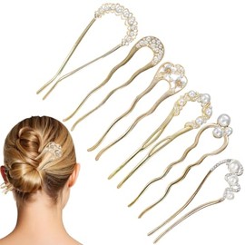 Paquete De 6 Horquillas Para El Pelo De Metal Dorado Con Forma De U