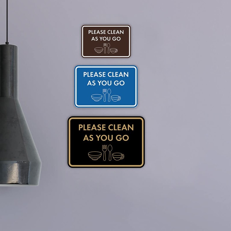 Classic Framed Please Clean As You Go Sign (Black) -