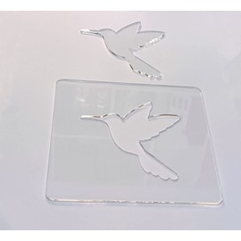 Humming Bird Template,Acrylic Router Template,Woodworking Router Template Tracing Guide (7.875"x 7.875")