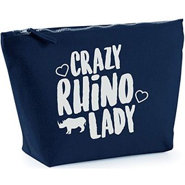 Hippowarehouse Crazy rhino lady printed make up cosmetic wash bag 18x19x9cm