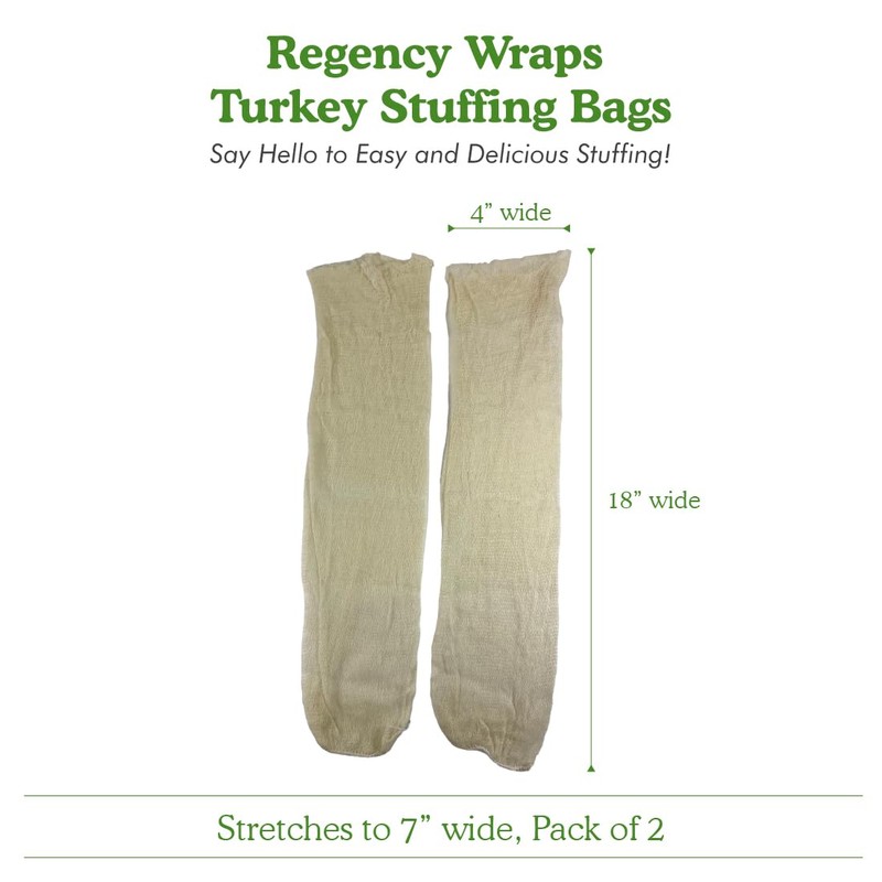 Regency Wraps Natural Turkey Stuffing Bags, 100% cotton, 2 count,