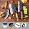 3PCS Butcher Knife, 7" Meat Cleaver, 7" Serbian Chef and