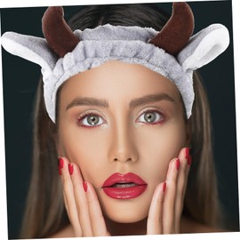 Beavorty Cute Ox Horn Headband for Women Elastic Makeup and Face Washing Hairband Soft Spa Hair Accessory for Sports Yoga Bath and Skincare Versatile and Comfortable Hair Wrap