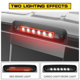 HSUTVXPRO LED Third Brake Light for 2009-2018 Dodge Ram, Rear High Mount Stop Light Assembly White Cargo Light for 2009-2018 Dodge Ram 1500 2500 3500 Accessories, Smoke Lens