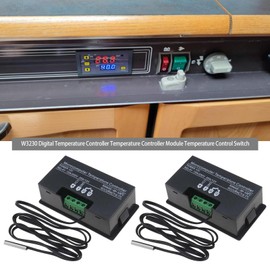 The Lord of the Tools Pack of 2pcs W3230 LCD Digital Thermostat DC 12V 20A Digital Temperature Controller Regulator LED Thermostat Switch Sensor Thermostat Range -50-110 Degrees