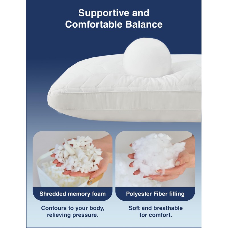 ZonLi Adjustable Memory Foam Body Pillow for Adults, Firm Support